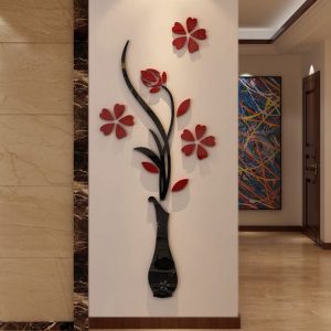 Hermione Baby 3D Vase Wall Murals for Living Room Bedroom Sofa Backdrop Tv Wall Background, Originality Stickers Gift, DIY Wall Decal Wall Decor Wall Decorations (Red, 59 X 23 inches)