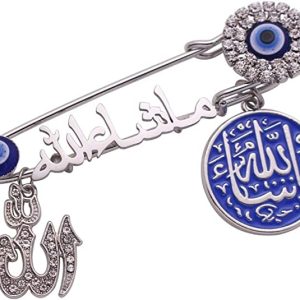 Evil Eye Blessed Blue Amulet Islam Mashallah Allah Brooch Nice Pin