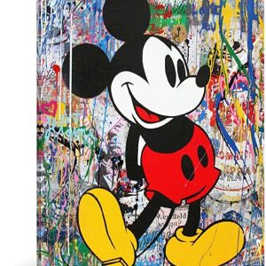 IXLLU Banksy Graffiti Street Art Mickey Canvas Art Poster and Wall Art Picture Print Modern Family Bedroom Decor Posters 24x36inch(60x90cm)