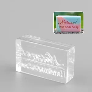 New DIY Soap Mold Rectangle Natural Word Handmade Clear Soap Stamping Stamp Seal Mould Craft