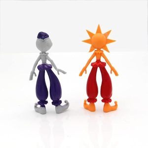 2PCS – FNAF Sun and Moondrop Action Figures, FNAF Security Breach Cute Cartoon Anime Clown Action Figure Doll Home Decoration Video Game Fans Gift