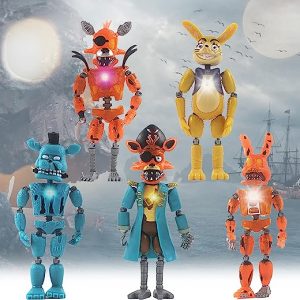 Feromio 5 Pcs/Set – New Five Nights at Freddys Action Figures Detachable Joint Five Nights at Freddys Toys Anime Cute Halloween Freddy Model FNAF Action Figures Toy Gifts