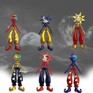 6PCS – FNAF Sundrop and Moondrop Action FNAF Security Breach Cute Cartoon Anime Clown Action Figure Doll Home Decoration Video Game Fans Gift