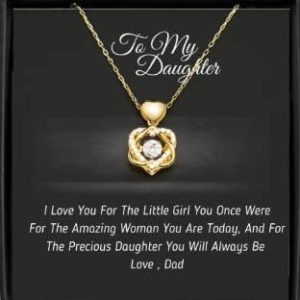 STELIMASA To My Daughter Necklace from Dad with Message Card and Gift Box -A Precious 925 Sterling Silver Necklace Gift for Daughter from Dad for Any Occasion to Expresses your Love and Admiration