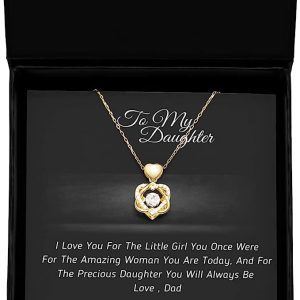 STELIMASA To My Daughter Necklace from Dad with Message Card and Gift Box -A Precious 925 Sterling Silver Necklace Gift for Daughter from Dad for Any Occasion to Expresses your Love and Admiration