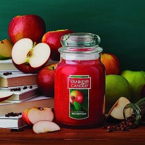 Yankee Candle Macintosh Scented, Classic 22oz Large Jar Single Wick Candle, Over 110 Hours of Burn Time