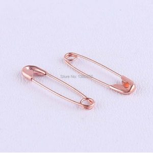 Pincushions – 100pcs Rose Gold Safety Pins Charming pins Finding for Label 22mm5mm