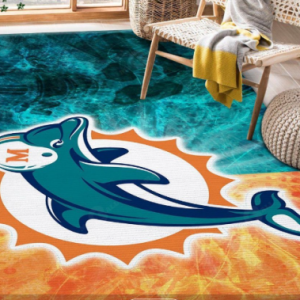 Miami Dolphins Edition Carpet Rug, Area Rugs for Living Room, Area Rugs Clearance, Indoor Carpet for Living Room Decor and Accessories, Sports Fan Home Decor Rug, Carpet Living Room Rugs 24″ x 36″