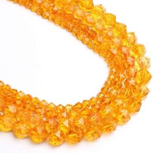 Natural Faceted Citrines Quartzs Stone Beads Loose Spacer Beads for Jewellery Making DIY Bracelet Necklace 15 inch
