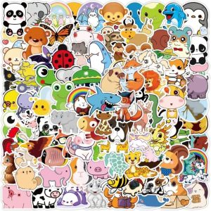 PNi Store 100PCS Cute Cartoon Stickers for Kids, Cute Stickers for Water Bottles, Vinyl Waterproof Stickers for Laptop Skateboard Bike Phone Guitar Luggage for Kids Teens – Blue