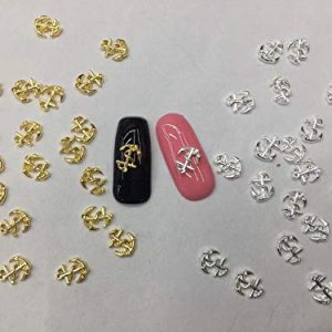 Kamas 2pcs Gold Silver 3D Nail Slider Decals Nail Art Sticker Glitter Metal Hollow Brand Logo Crown Adhesive Manicure Decor Z61-72 – (Color: Z064 Silver)