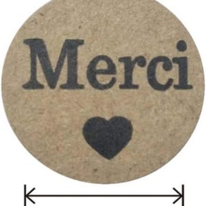 Yeahii 500pcs Kraft Merci French Thank You Labels Stickers Envelope Package Seal