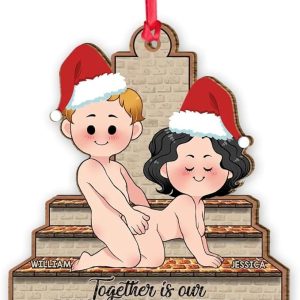 Personalized Funny Christmas Couple Fucking Ornament Custom Avatar Couple Together is Our Favorite Place Ornament Gift for Husband Wife Him Her Boyfriend Girlfriend On Valentine Wedding Anniversary
