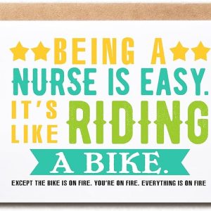It’s Like Riding A Bike Card – Appreciation Card – Gift For Nurse – Funny Nurse Card – Thanks Card – Humor Greeting Card