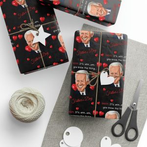 Funny Biden Wrapping Paper, Biden Father’s Day Biden Wrapping Paper, Happy Father’s Day Wrapping paper, Funny Biden Gift Wrap, Father’s Day Gift Paper 24″ × 36″, 24″ × 60″, 30″ x 36″, 30” x 72”, 30″ x 180″