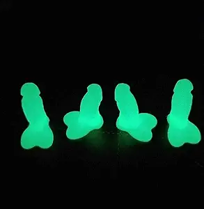 4 Penis Valve Stem Cap – Green Glow in The Dark – Perfect Prank/Gag Gift – Funny Valve Stem Cap