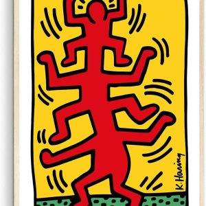 Keith Haring, Keith Haring Dancing, Keith Haring Print, Funny Illustration Keith Haring Exhibition Art, Famous Artwork, Contemporary Art, Street Art Poster, Gallery Wall, Poster (Unframed) 12×18