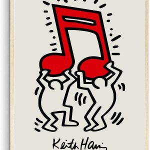 Nationcog Keith Haring Colourful Print, Keith Haring Music, Keith Haring Exhibition Poster, Famous Artwork, Contemporary Art, Street Art Poster, Gallery Wall, Poster (Unframed) (11×14)