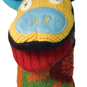 Cate & Levi – Hand Puppet – Premium Reclaimed Wool – Handmade in Canada – Machine Washable (Giraffe)