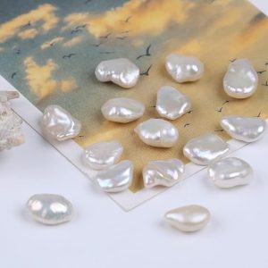 Ankom Natural White About 10 * 14mm Keshi Loose Freshwater Pearls Beads for Jewelry Making