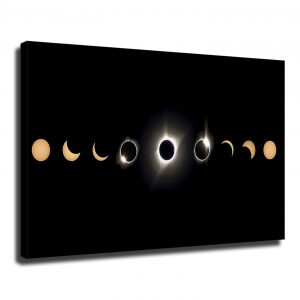 Total Solar Eclipse Various Stages Lunar Eclipse Picture Posters Wall Art Canvas Print Home Decor Gifts Unframed and Framed Hanging