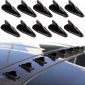 10 Pcs Car Shark Fin Antenna Kit, Car Decoration Universal Rear Bumper Canards Splitter, Oto exterior accessories, Stick-on Spoiler Roof Air Vortex Decorative Aerial