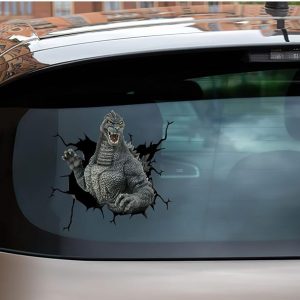 Godzilla Car Decals Godzilla Sticker Funny Face Truck Stickers for Guys Clean Auto Decal