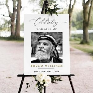 Funeral Welcome Sign – Celebration of Life Decoration, Large Funeral Sign, Memorial Sign, Funeral Decor, Celebration of Life Sign – 03