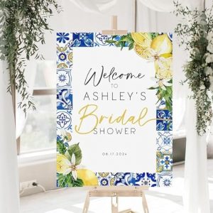 Personalized Welcome To Bridal Shower Sign, Flower Wedding Welcome Sign, Bridal Shower Party, Floral Bridal Shower, Greenery Bridal Shower Decoration, Custom Bridal Shower Welcome Sign On Stand