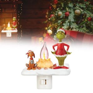 Campfire Flickering Night Light Christmas, LED Cartoon Campfire Nightlight Resin Home Christmas Decor, Christmas Light For Hallway, Stairs Decorations For Bedroom, Bathroom, Kitchen