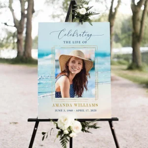 Funeral Welcome Sign – Celebration of Life Decoration, Large Funeral Sign, Memorial Sign, Funeral Décor