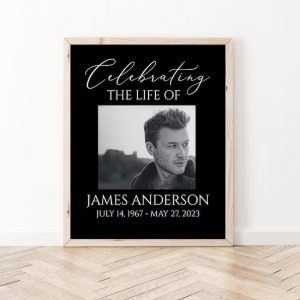 Celebration Of Life Welcome Sign, Black Funeral Welcome Sign, In Loving Memory Welcome Sign, Black Memorial Sign, Black Funeral Poster