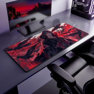 Anime Desk Mat, Itachi Uchiha Mouse Pad, Long Desk Mats, Aesthetic Gaming Mousepad, Christmas Birthday Gift Idea, Anime Game Mats, cool gaming desk accessories