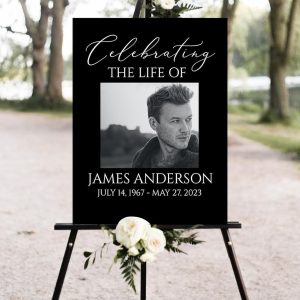 Celebration Of Life Welcome Sign, Black Funeral Welcome Sign, In Loving Memory Welcome Sign, Black Memorial Sign, Black Funeral Poster