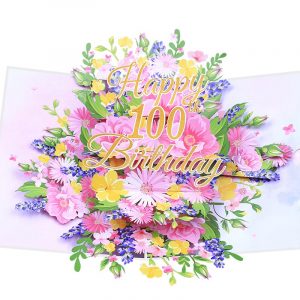 Birthday Card, Elegant Pop Up Cards with 3D Design Flowers for Women, Includes Note for Personal Wishes – Perfect Birthday Gifts for Her, Mom, Girlfriend