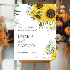 Personalized Fall In Love Shower Welcome Sign, Bridal Shower, Wedding Floral Decor, Fall Engagement Party, Autumn, Sunflower, Pumpkin, Terracotta Pumpkin