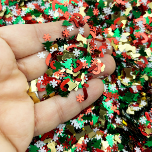 Glitter Christmas Decor, Snowflake Tree Boot Cane Table Scatter, Sparkling Festive Xmas Decoration, Holiday Party Table Confetti, Winter Ornament Supplies