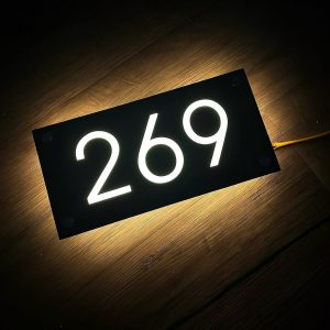 Custom Illuminated House Sign Modern,LED House Number, Vertical Address Plaque, Modern House Numbers, Horizontal Address Sign, Address Number, Personalized Lighted Waterproof