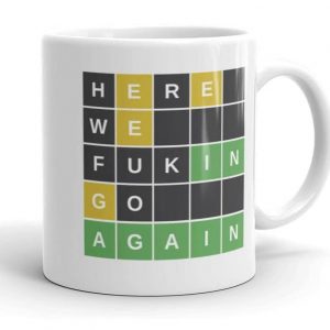 WORDLE Funny White Ceramic Coffee Mug,Hilarious Word Game Gift Tumbler,11 Ounce