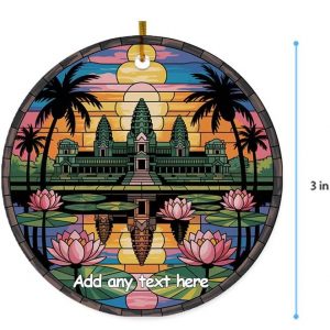 Angkorr Wat Cambodia Ceramic Ornament – Christmas 2025 Ornament Keepsake for Travel Adventures, Great Gift for Families, Friends or Couples d7isng