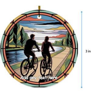 Couples & Romance Biking Together Ceramic Ornament – Customizable Ornament for Family Members, Christmas Tree Keepsake Christmas 2025 X0W327