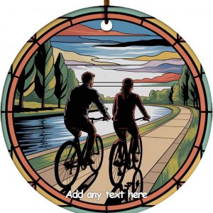 Couples & Romance Biking Together Ceramic Ornament – Customizable Ornament for Family Members, Christmas Tree Keepsake Christmas 2025 X0W327