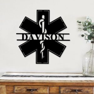 Personalized Paramedic Metal Sign, Custom Name Metal Signs, Medical Field Wall Art, Front Door Hanger Decor, Home Decor, Monogram Wall Art, Housewarming Gift, Wedding Gifts