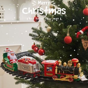 Christmas Train Set for Tree – Electric Santa Train Decoration Perfect Holiday Gift & Christmas Tree Ornament