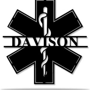 Personalized Paramedic Metal Sign, Custom Name Metal Signs, Medical Field Wall Art, Front Door Hanger Decor, Home Decor, Monogram Wall Art, Housewarming Gift, Wedding Gifts